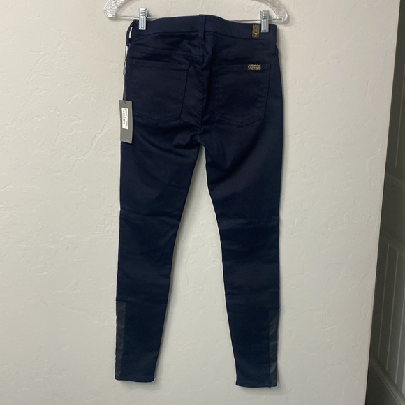 7 for all mankind quilted leather Accent skinny jeans black size 27. NWT. - Picture 10 of 13